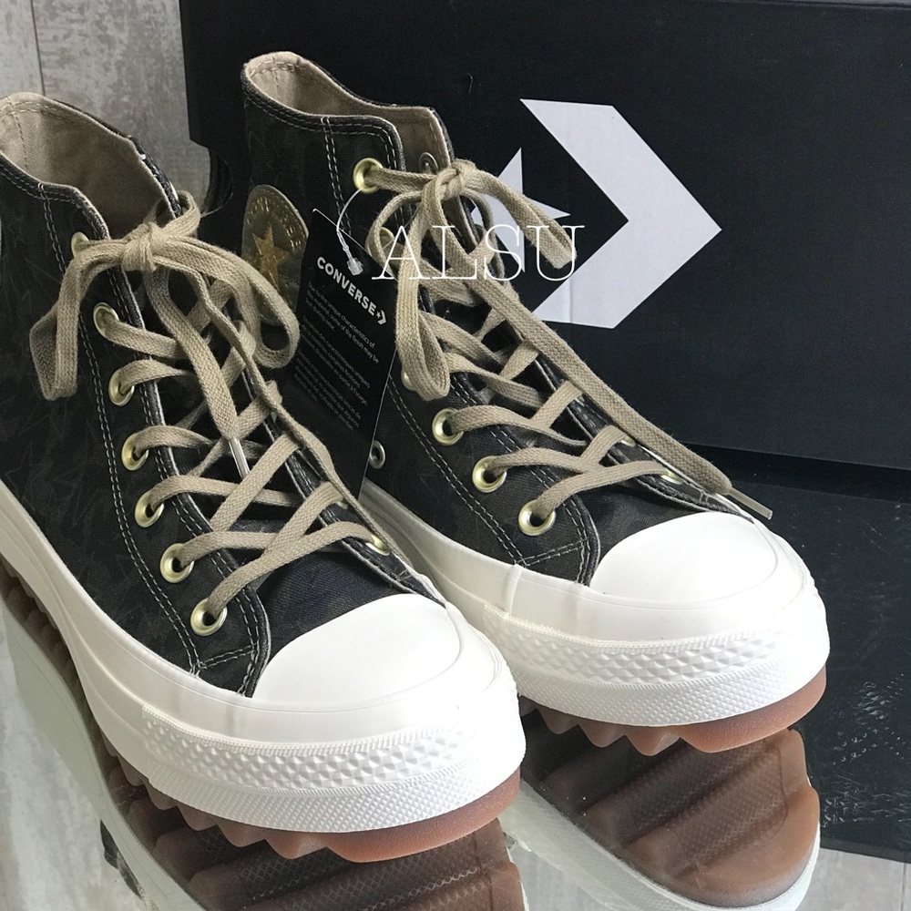 Converse Ctas Lift Ripple Canvas Khaki W AUTHENTIC - Picture 7 of 8